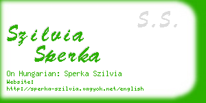 szilvia sperka business card